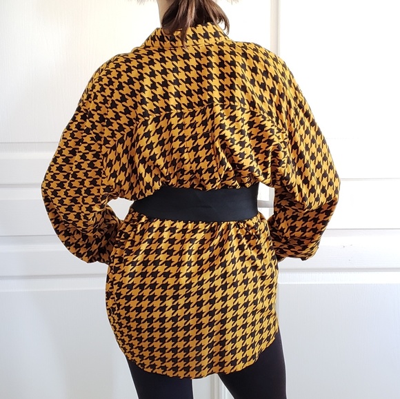 Giorgio SantAngelo Houndstooth Boyfriend Button Up - Picture 6 of 8